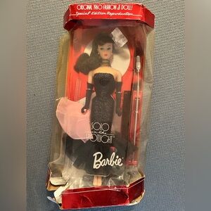 1960 fashion Barbie in Black Gown with Pink Scarf